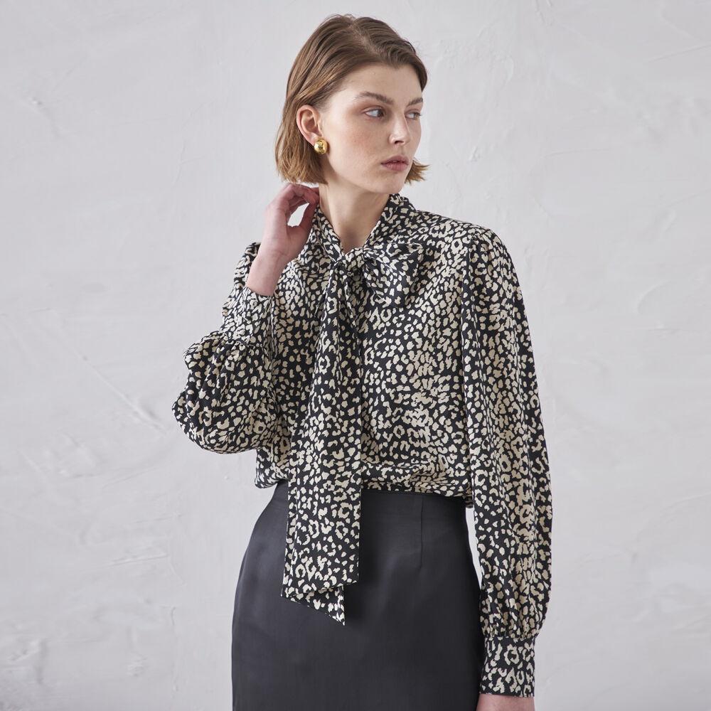 LEO TIE BLOUSE_BLACK