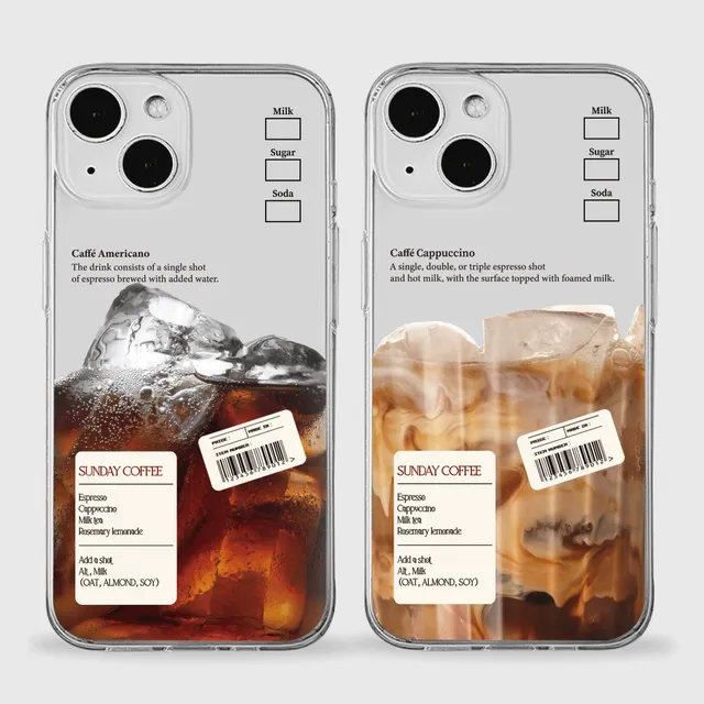 신상할인💕[젤리]카페음료 모음(전기종 폰케이스 Z플립5 아이폰15 S24  A31 A32 A33 A35 A25 젤리케이스 갤럭시 에이블리 커피 음료수 녹차라떼 아아메)