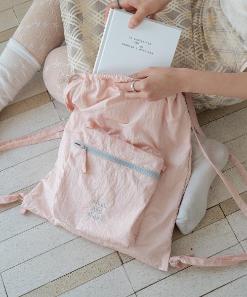 Ridge String Backpack 릿지 스트링 백팩 핑크