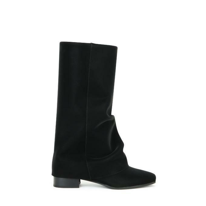 [한소희,슬기 착용]Wrinkle Leather Boots (Black) (225-255) - 하고(hago)