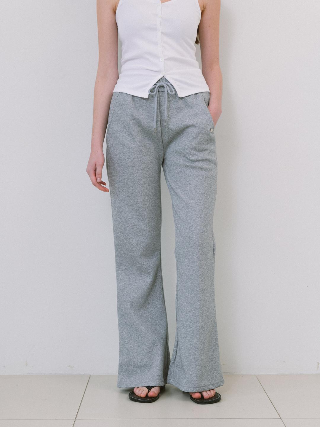 Semi Boots Cut Sweat Pants - Gray