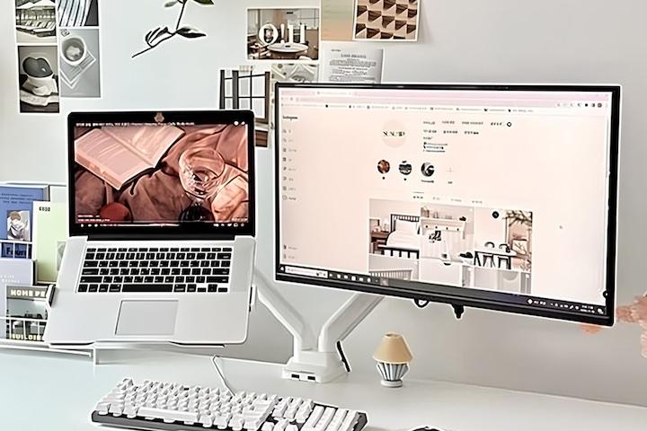 [리뷰이벤트] PT 듀얼 모니터암 거치대 화이트/블랙 USB 3.0포트 고품질 가스스프링