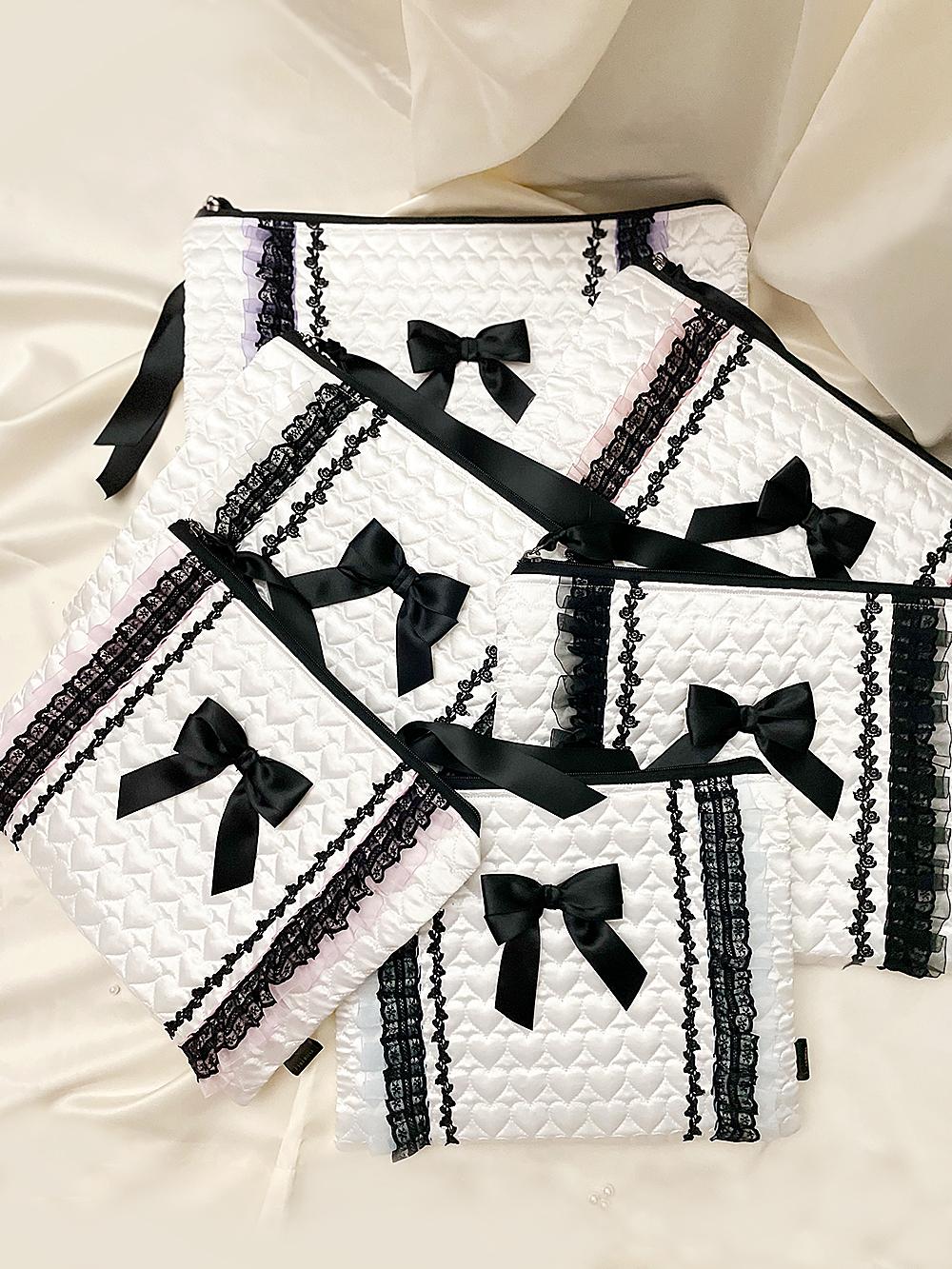 [ORDER] Double Lace Heart Satin Digital pouch (11