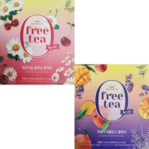 자임 프리티 제로칼로리 차 20T X 20g 2종택1 액상차 캐모마일 애플망고 JAIM FREE TEA ZERO