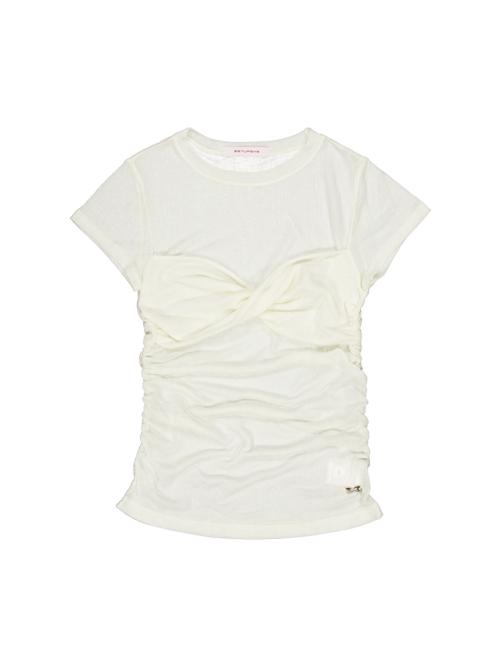 셋업이엑스이(SETUP-EXE)  SHEER TWIST TOP / IVORY - 사이즈 & 후기 | 무신사