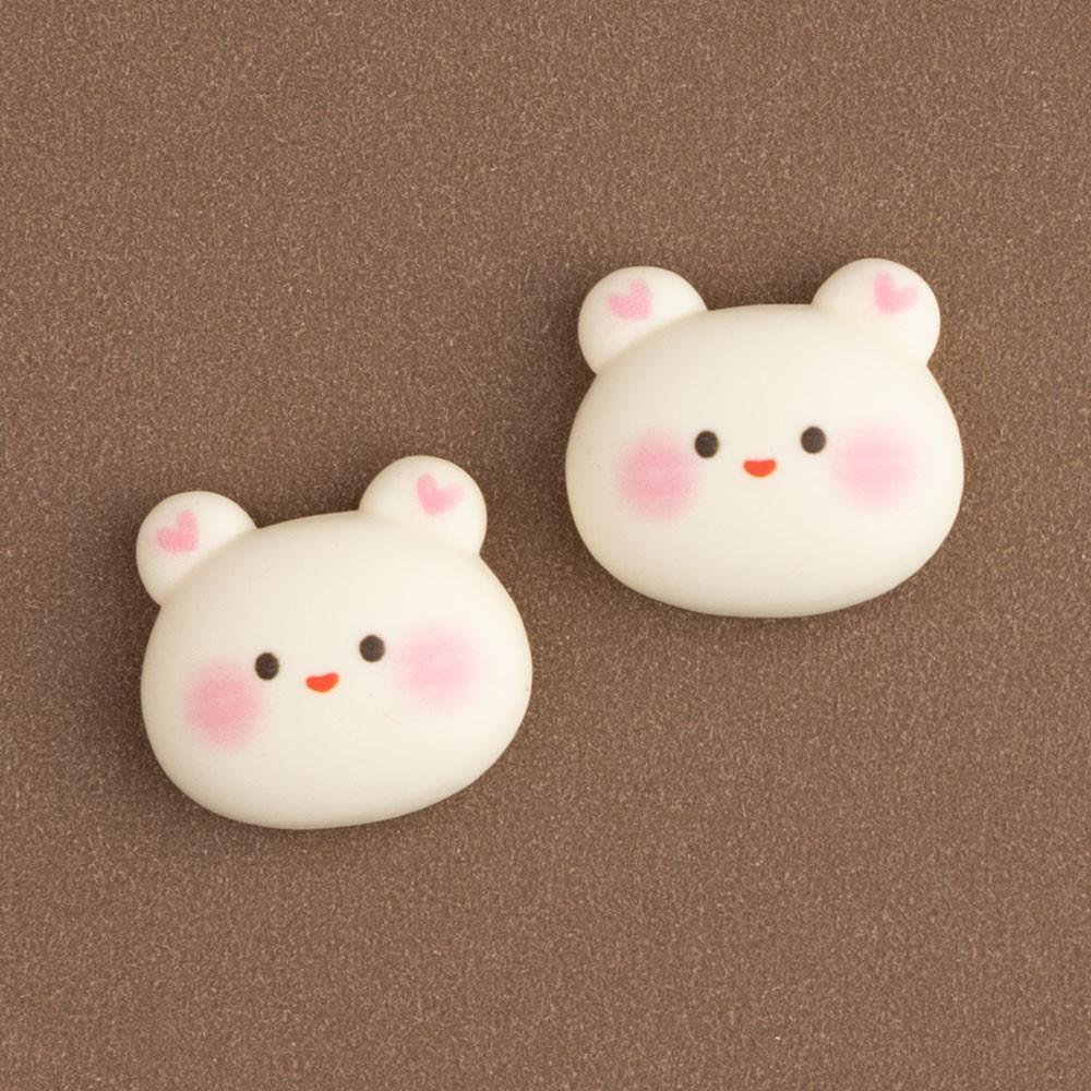 베이지색 하트 곰 베어 파츠 데코덴 폰케이스 탑꾸 꾸미기 재료 B-D061