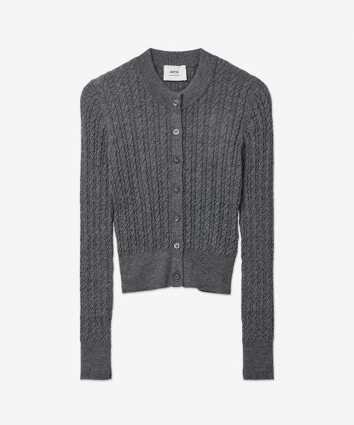 여성 차이나 카라 가디건 - 그레이 / FKC013KN0013055