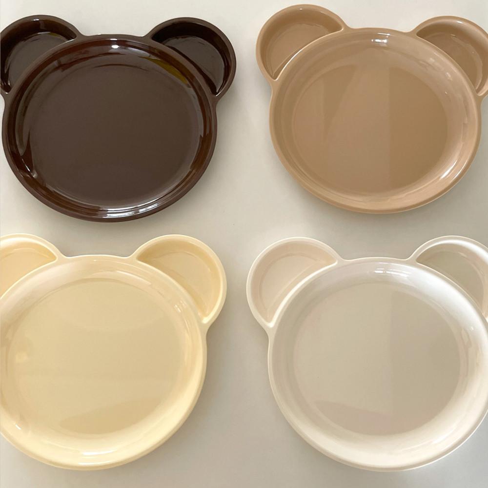 멜라민 곰돌이 베어 간식 접시 식판 4color