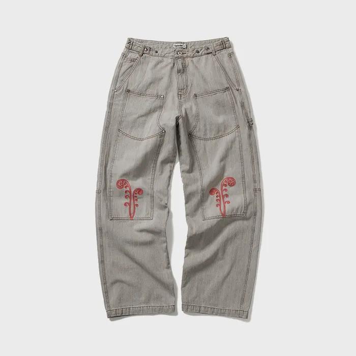 Ptery double knee pants / Light gray