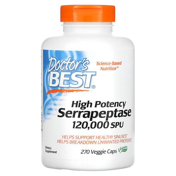 Doctor's Best, 고효능 세라펩타아제, 120,000SPU, 베지 캡슐 270정