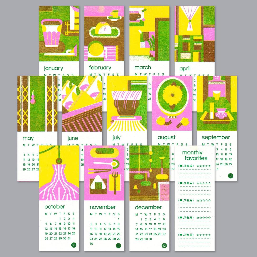 2026 Risograph Calendar, Kelly Belter, Polite Press