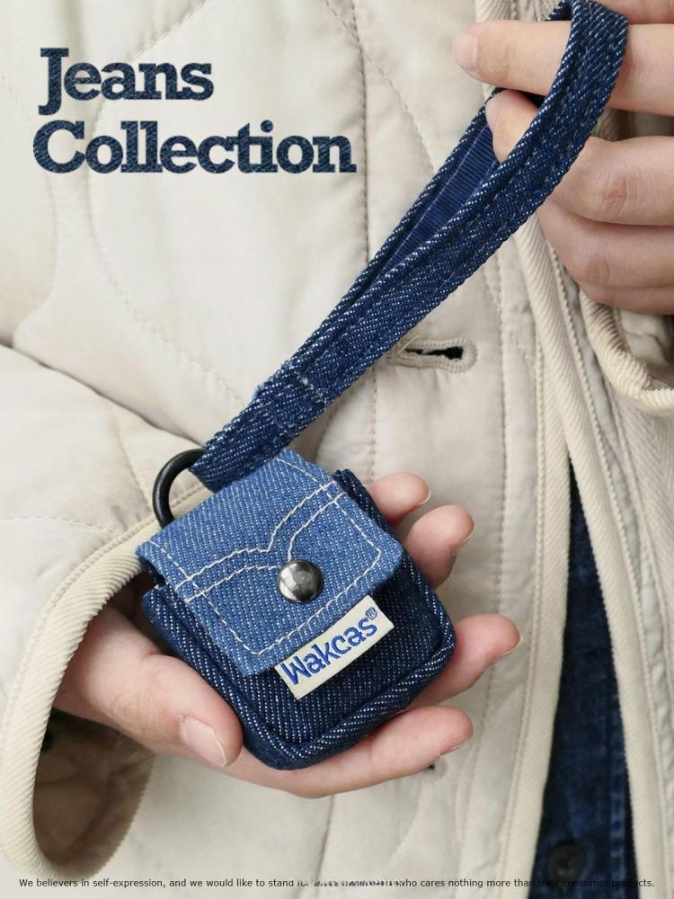 수심 Denim 데님 포켓 에어팟 케이스 레트로 힙한 감성 y2k 청바지 가방 프로