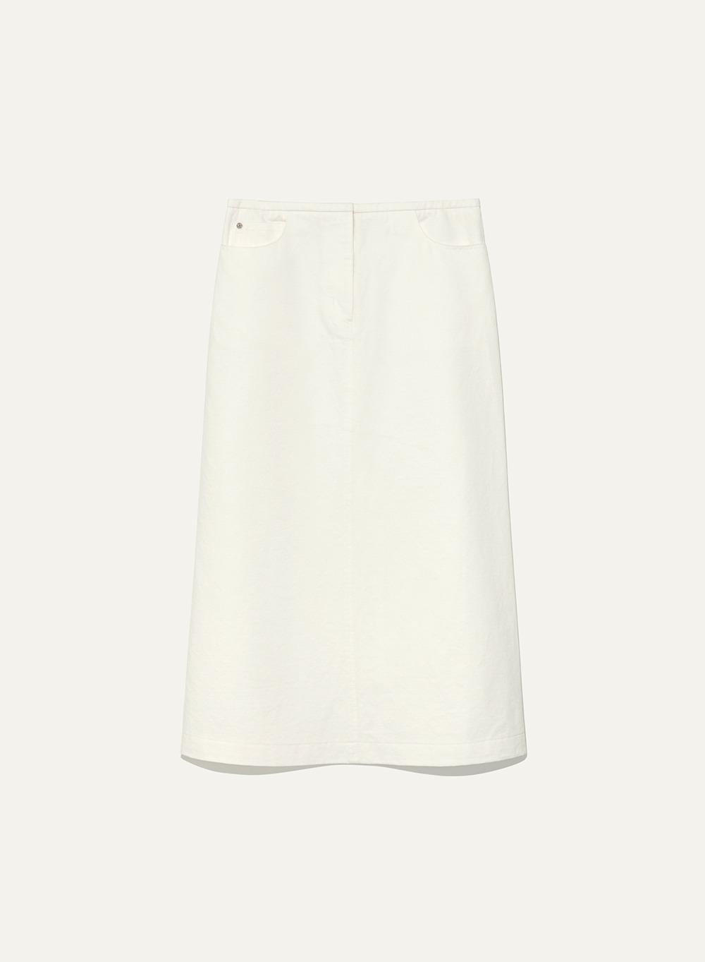 Brushed Calico Skirt White