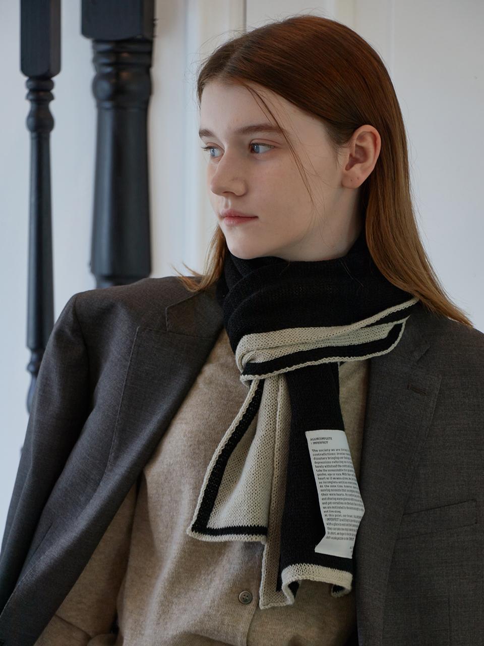 Edge Colored Knit Muffler (4 Colors)