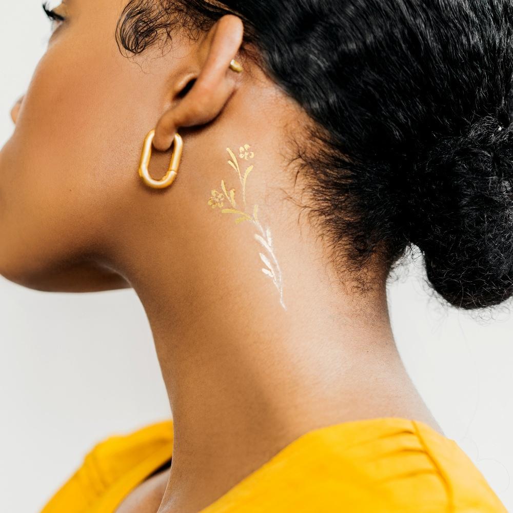 태틀리 Gold Wildflower 타투스티커 페어 2매