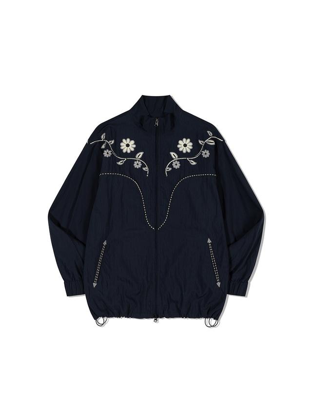 [3차: 4/25 순차 발송] Embroidery Western Windbreaker Navy_F251JK06