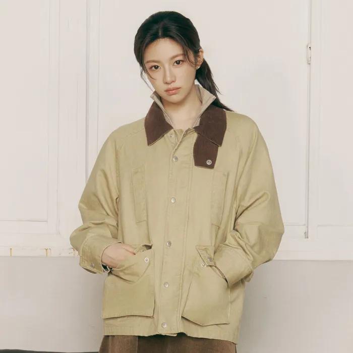 COTTON HUNTING JACKET light beige
