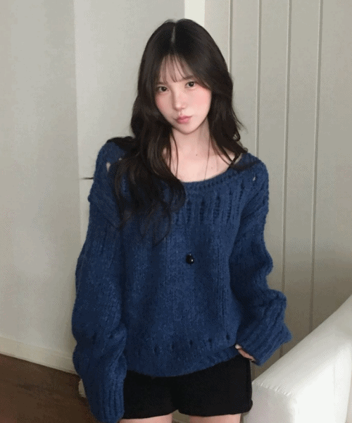 츄러스마켓 [BEST] 로나 보트넥 니트 5color