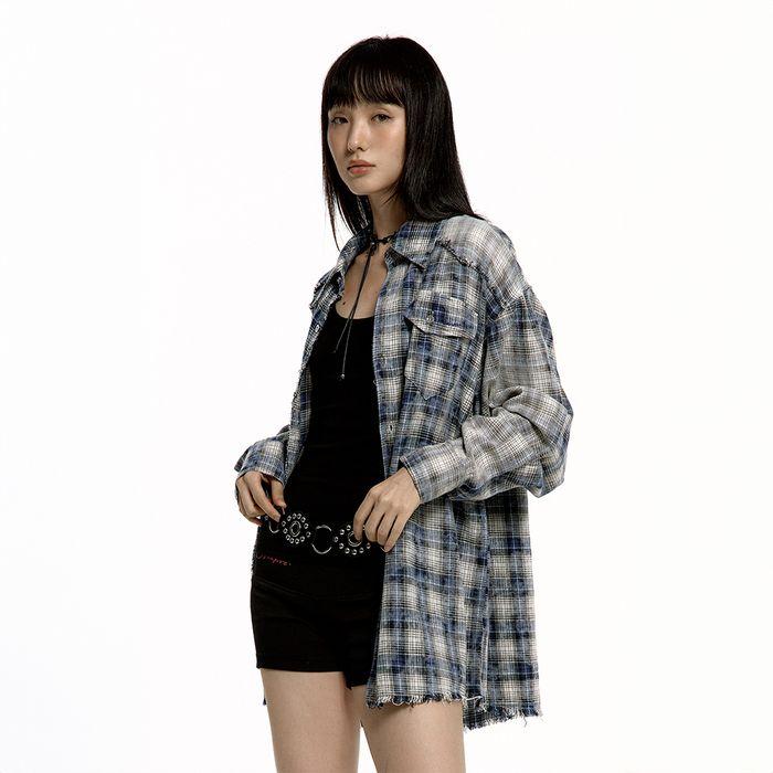 WASHING CHECK SHIRT BLUE
