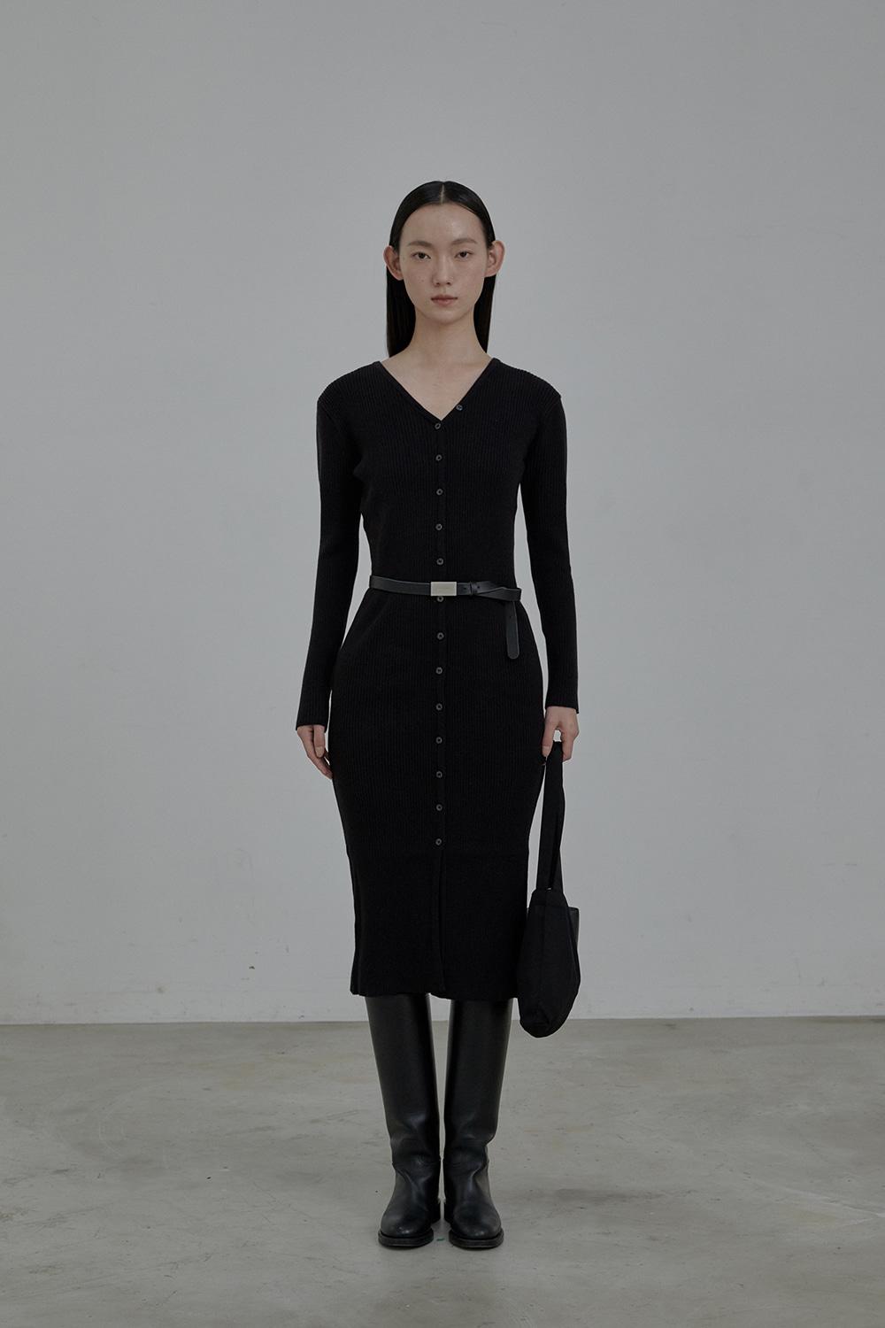 Leone knit dress-Black