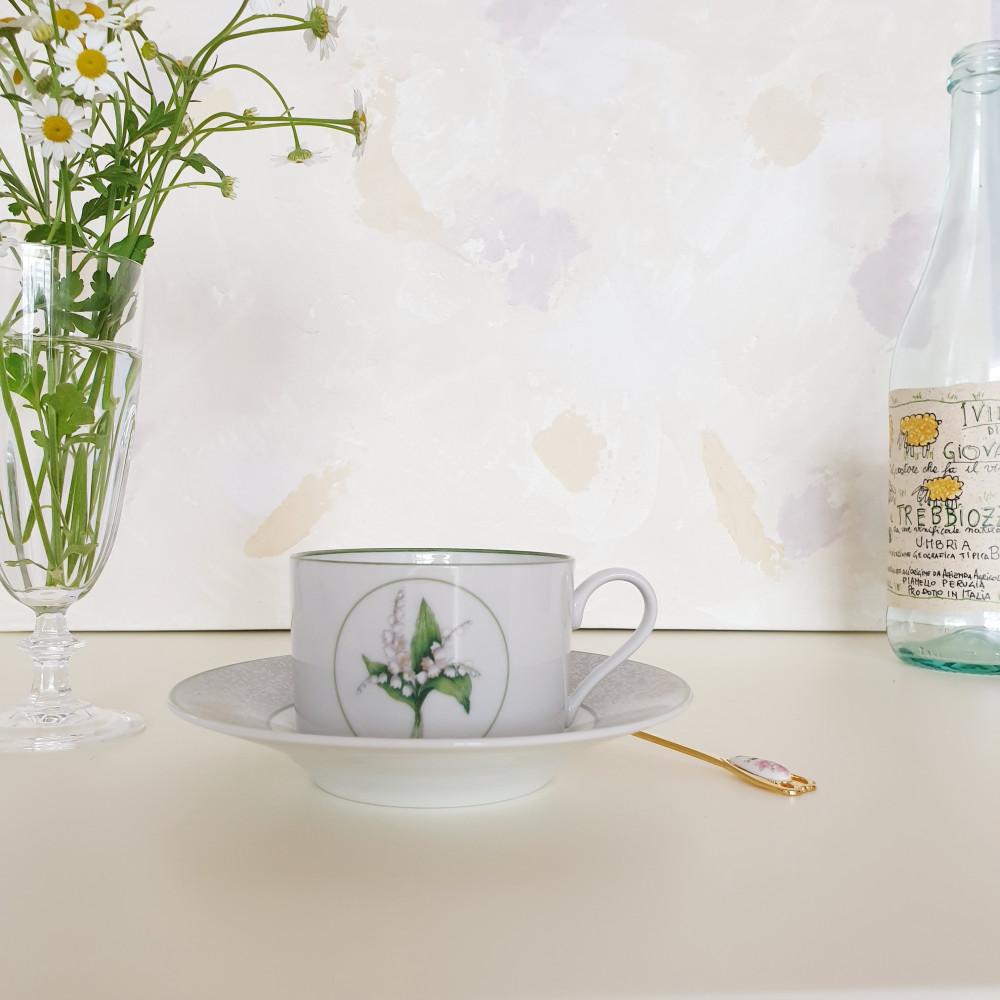 [빈티지] 크리스찬 디올 은방울꽃 컵앤소서 ﻿소소한식탁