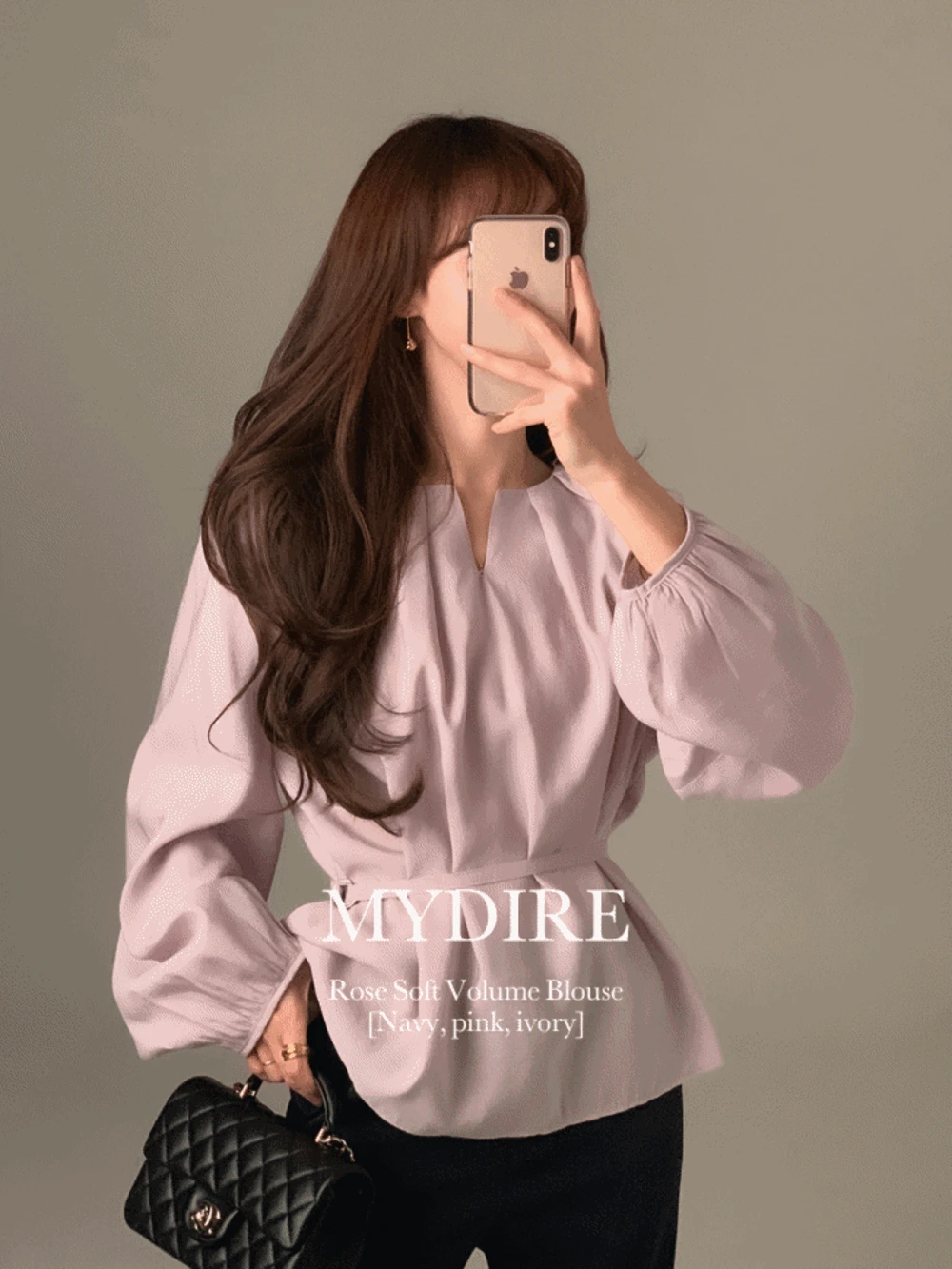 로제 소프트 볼륨 블라우스 3color