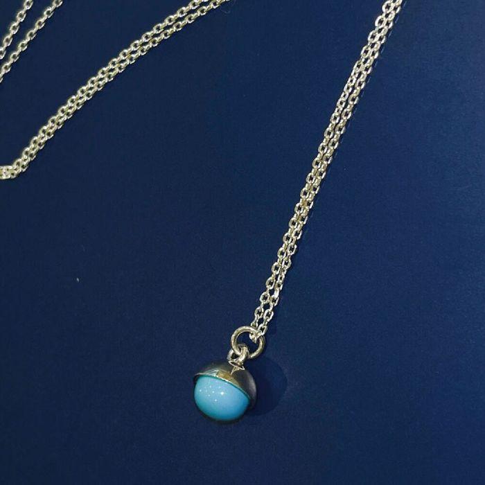 [92.5 silver]turquoise bell necklace