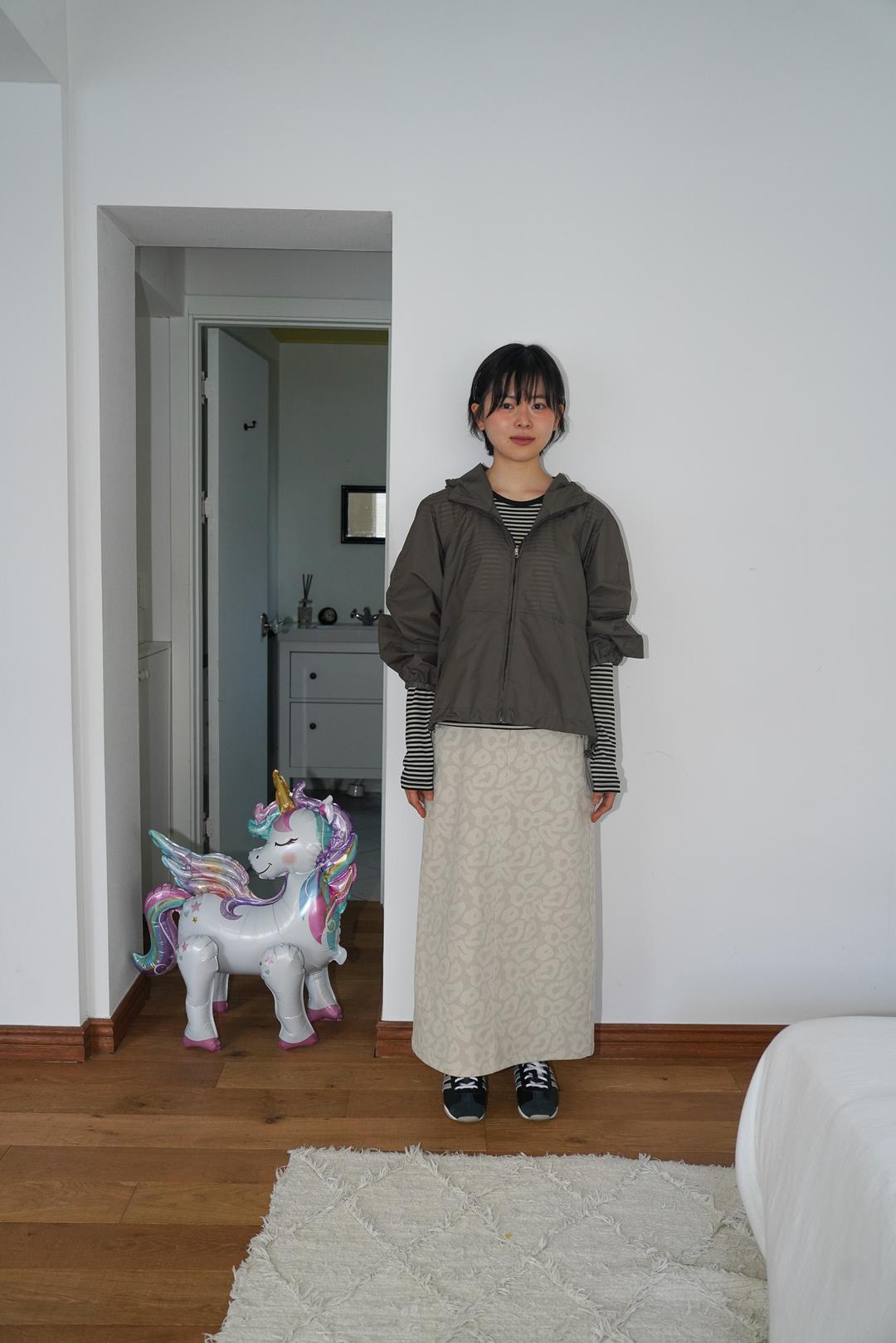 LEOPARD LONG SKIRT - LIGHT BEIGE