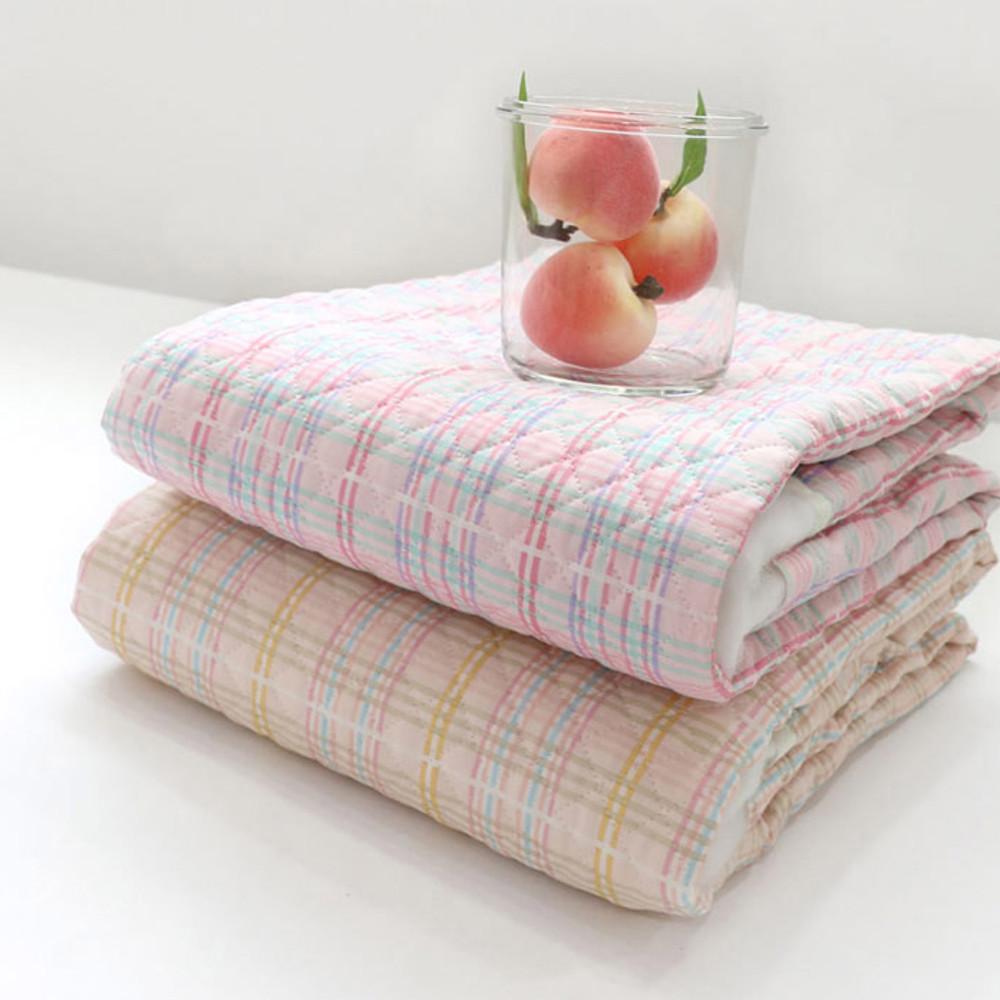 면 20수 누빔 원단 퓨어 체크 천 2color (298570)