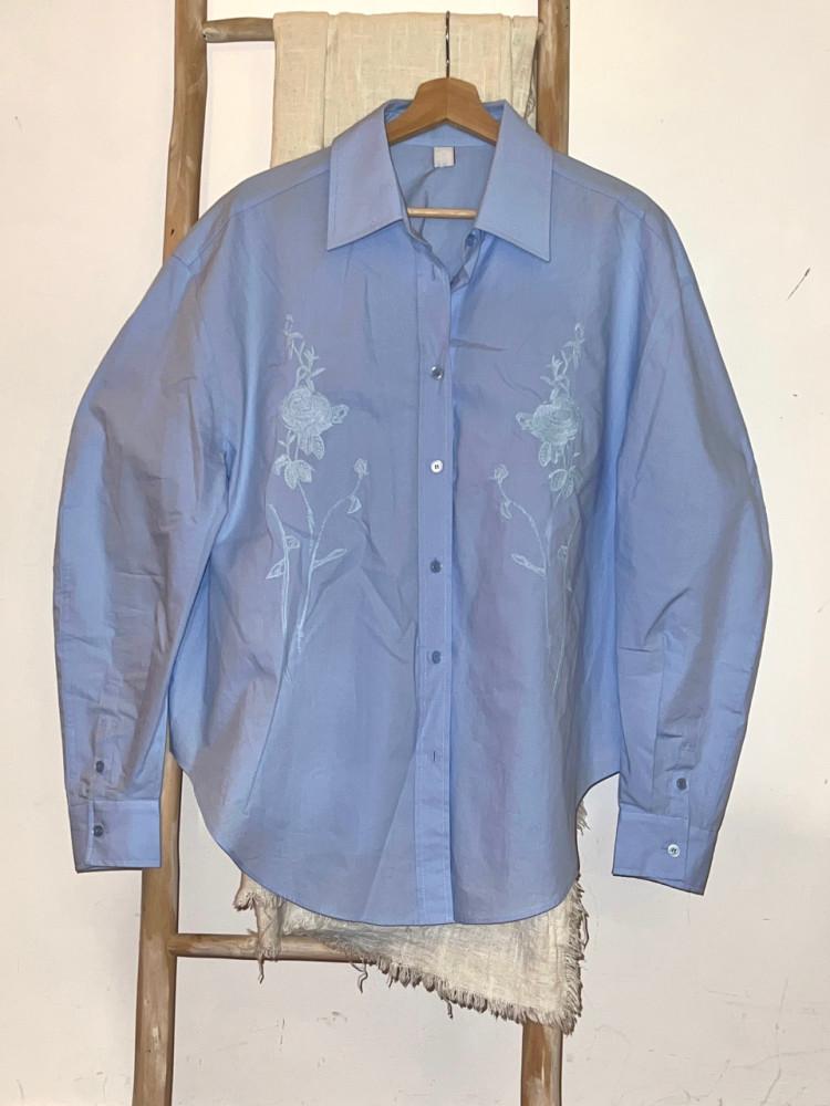 (2color) 미우 로즈 자수셔츠 : 레트로로