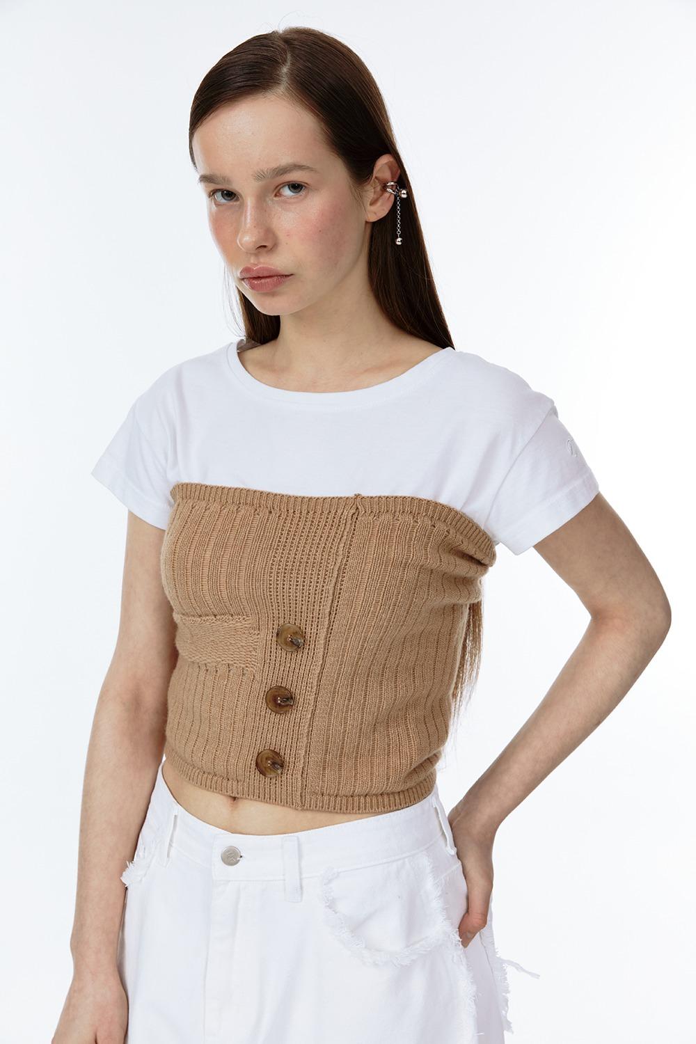 CASHMERE KNIT TUBE TOP [BEIGE][3/3 순차배송]