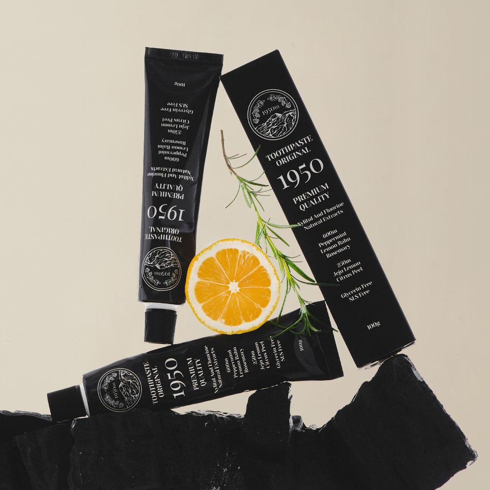 [오가닉 치약] 제주의 자연을 담은 1950 시트러스 블랙 3개입