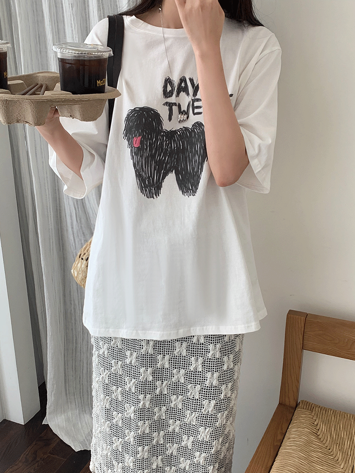 puppy day printing t-shirt (2color) 주문폭주!