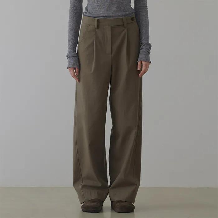 [2차]sia curved cotton pants_khaki