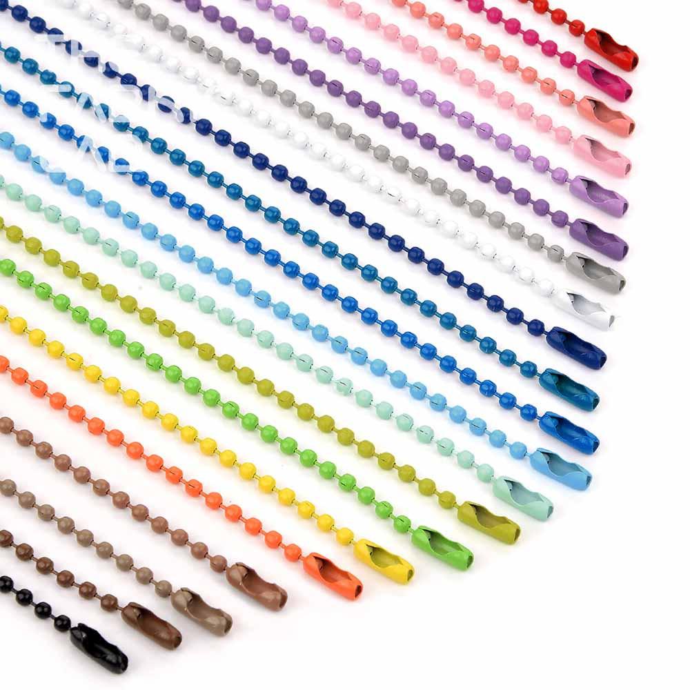 컬러 볼체인 3개 SET 21COLOR / 군번줄 키링 부자재 DIY 뜨개질