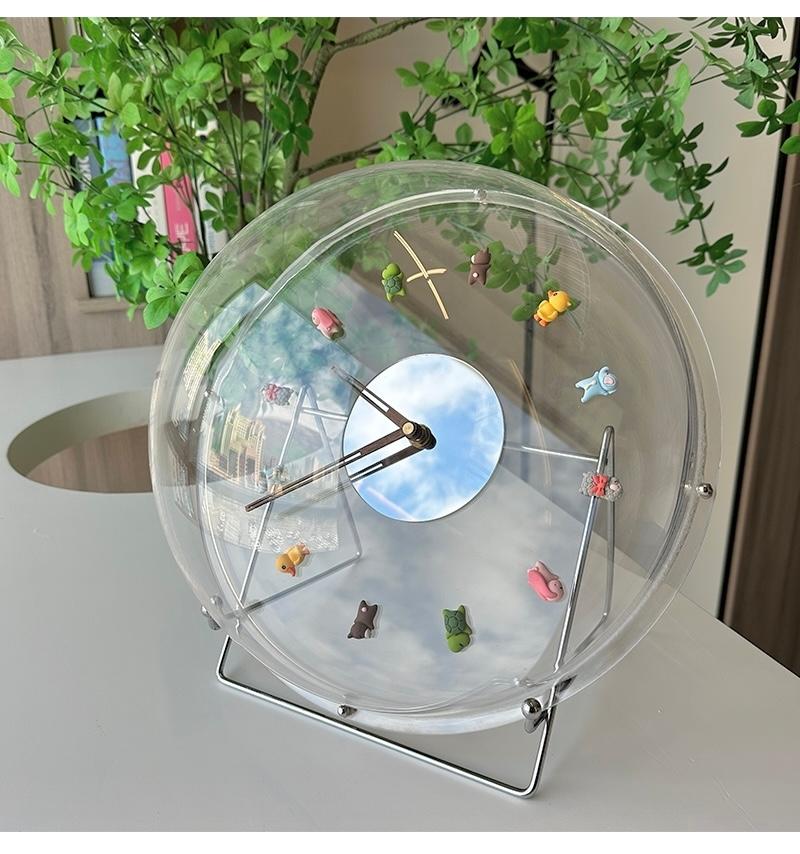 쏠띵즈 반구 투명 행성 시계 장식 물방울 수정구 벽시계