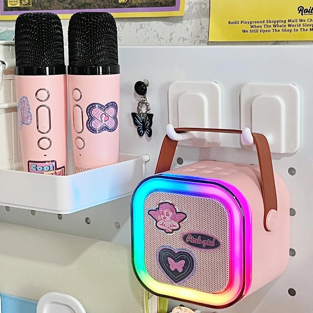 블루투스 노래방 마이크 led 2인 무선 휴대용 세트