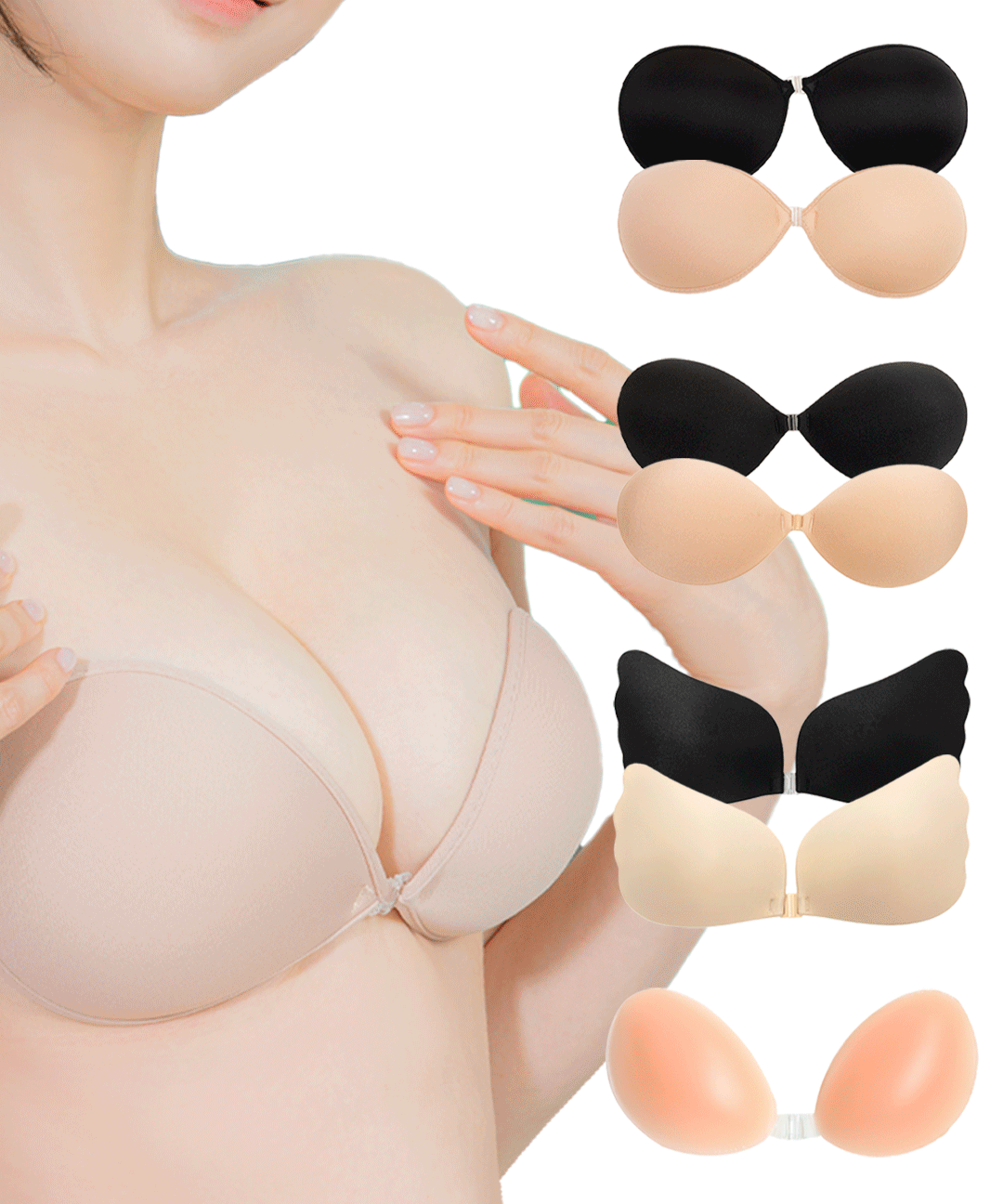 릴리드레스 착붙 붙이는 누드브라 LU09 심리스 오프숄더브라 끈없는브라 웨딩촬영속옷