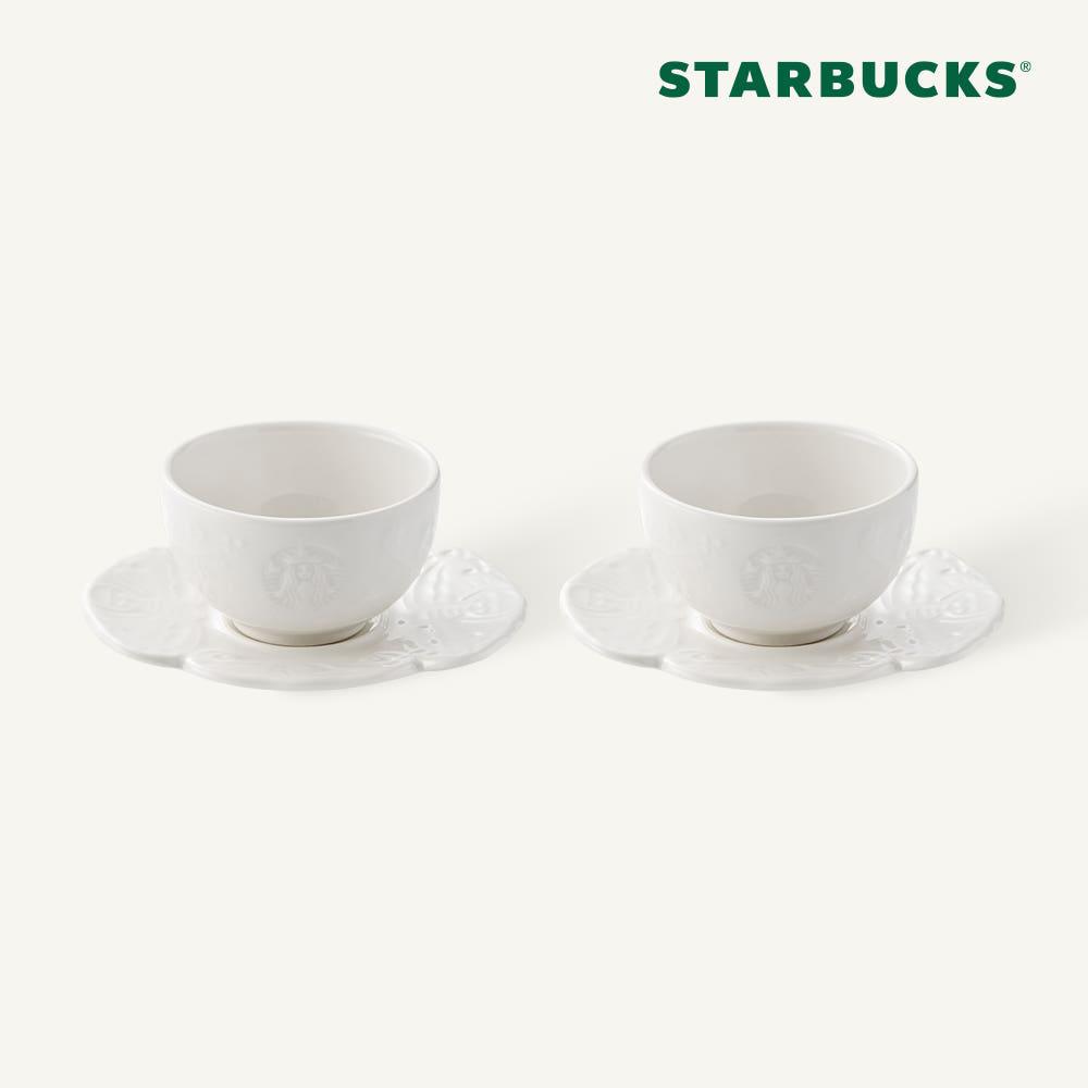 [스타벅스] 백자 양각 매화 에스프레소 잔 2P 세트