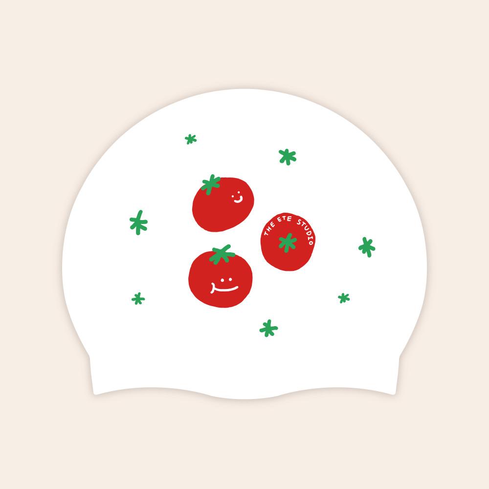 토마토마 / 디에떼스튜디오 강습실리콘 토마토수모 제작수모 빨간색 수영모자