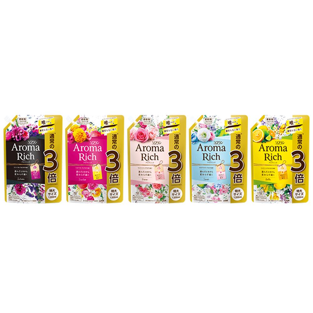 LION 소후란 소프란 아로마리치 섬유유연제 5종 리필대형 1200ml