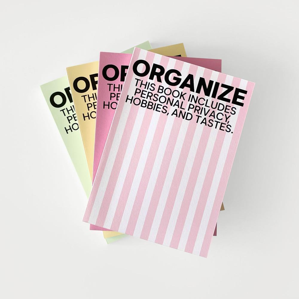 organize diary 만년 위클리 먼슬리 하프 6개월 다이어리 버터 옐로우 콘 그린 멜론 핑크 스트라이프