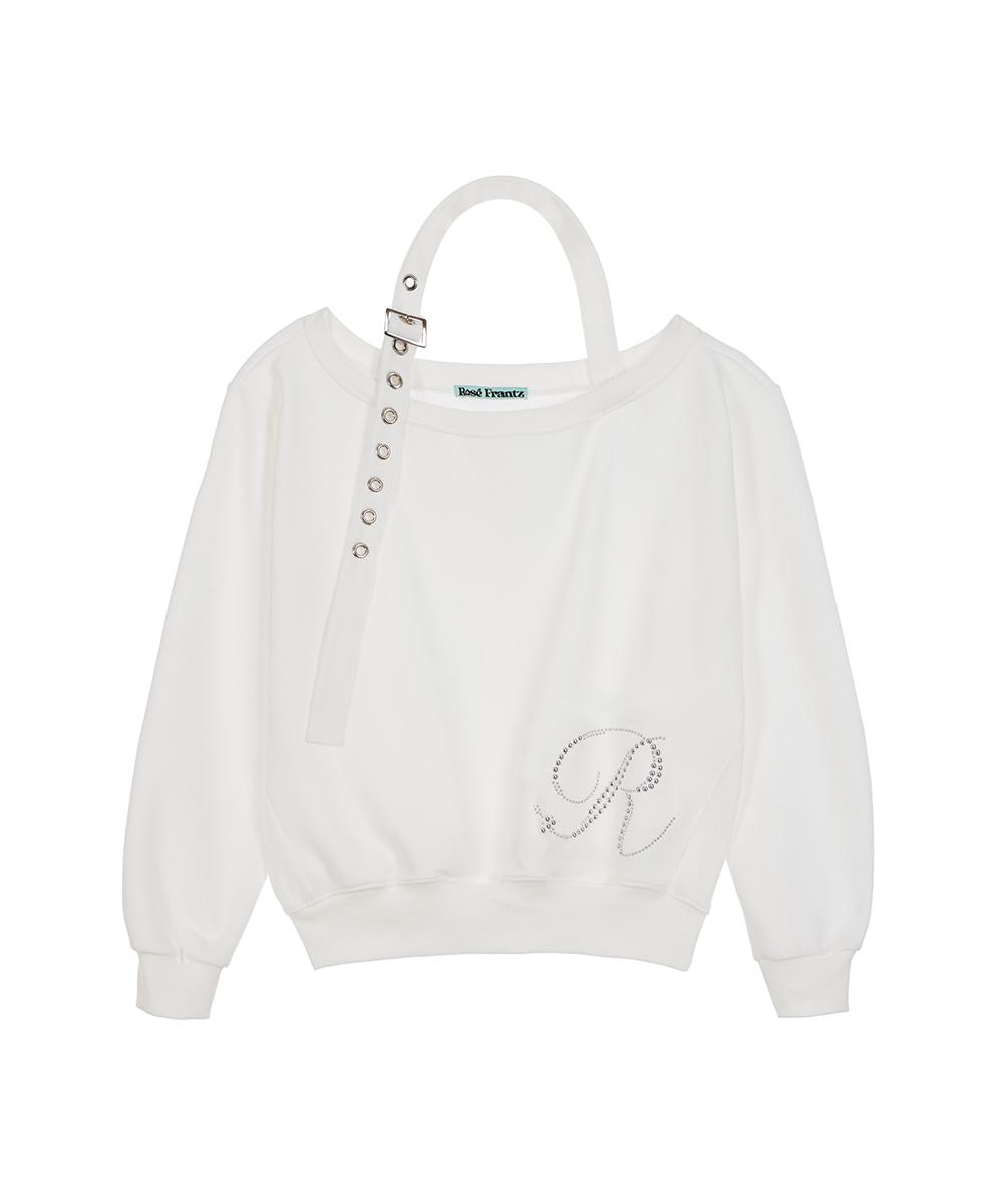 [9/19 예약발송] Eyelet Strap Open Sweatshirt [Ivory]