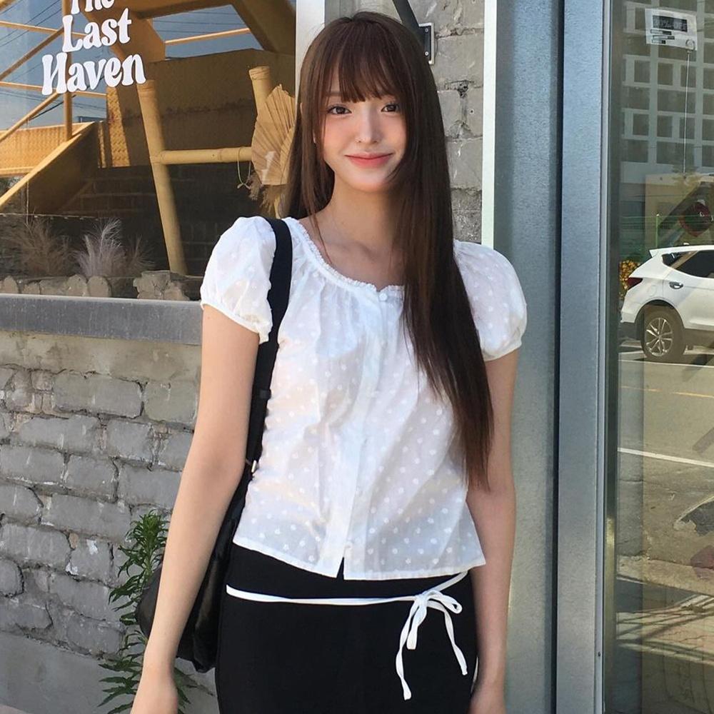 [주원 착용] 시드니 플라워 레이스 블라우스 ( 화이트 )