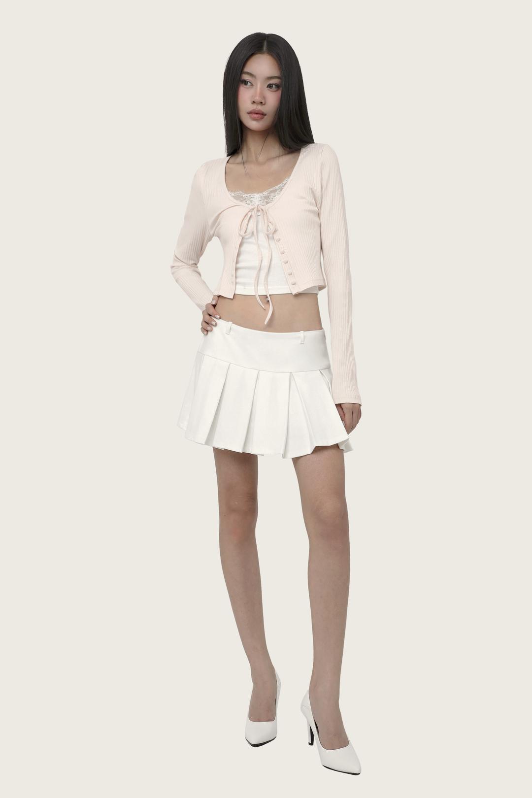 Heartstrings ribbed cardigan, Pink