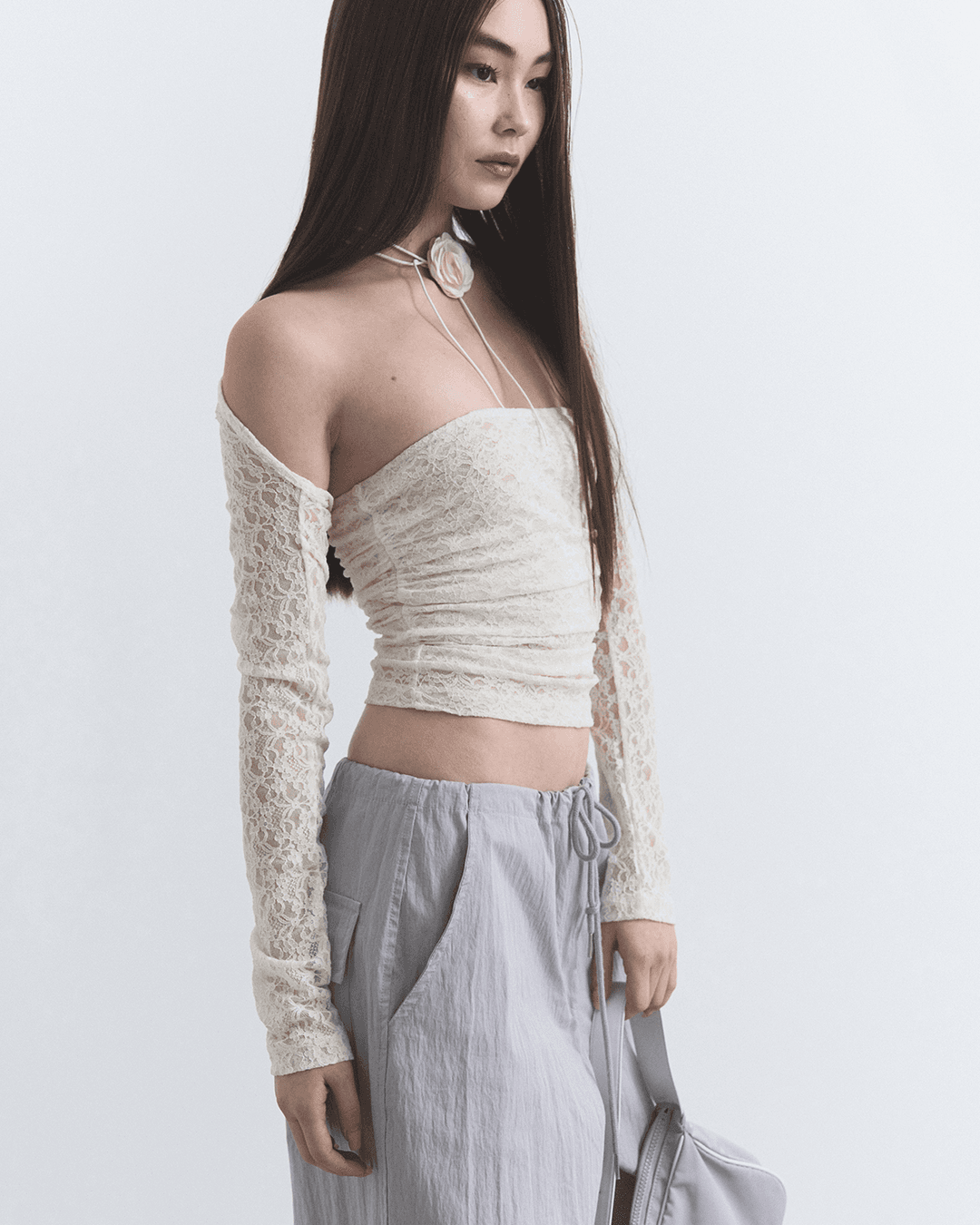 LACE BOLERO CARDIGAN SET, IVORY