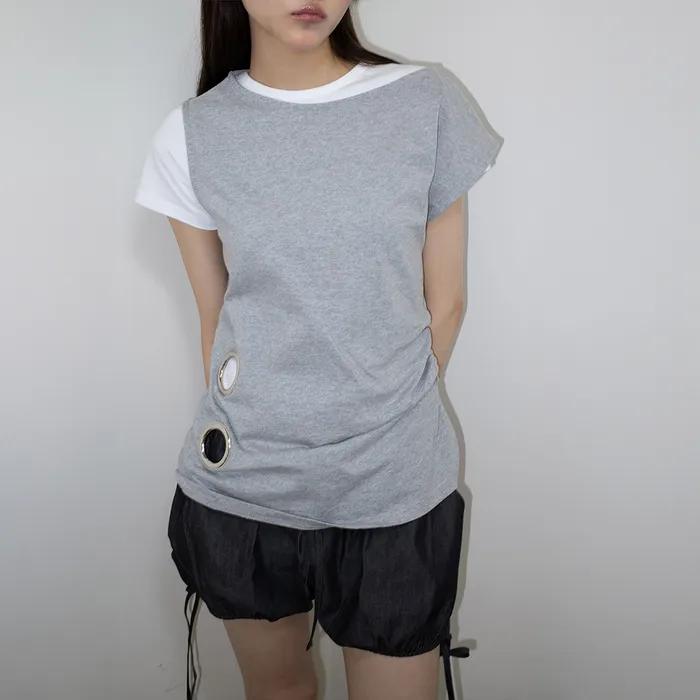 [3차] EYELET LOOSE SLEEVELESS (MELANGE)