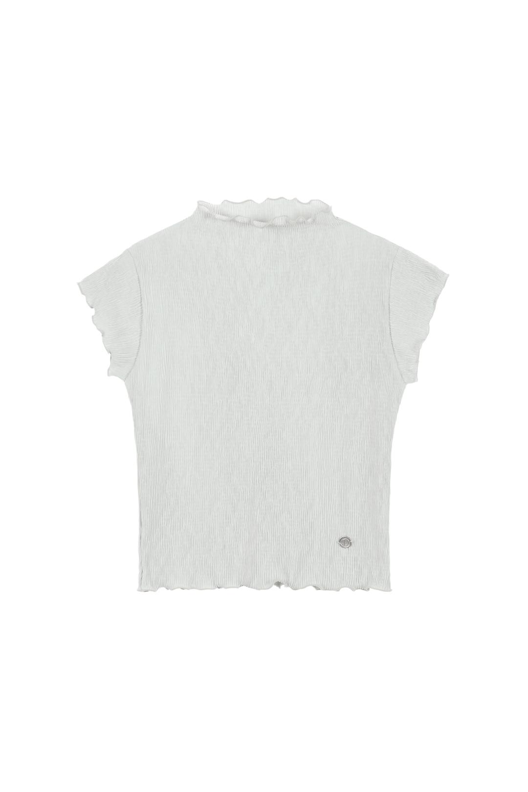 DEINET FRILL TOP IN ASH BEIGE