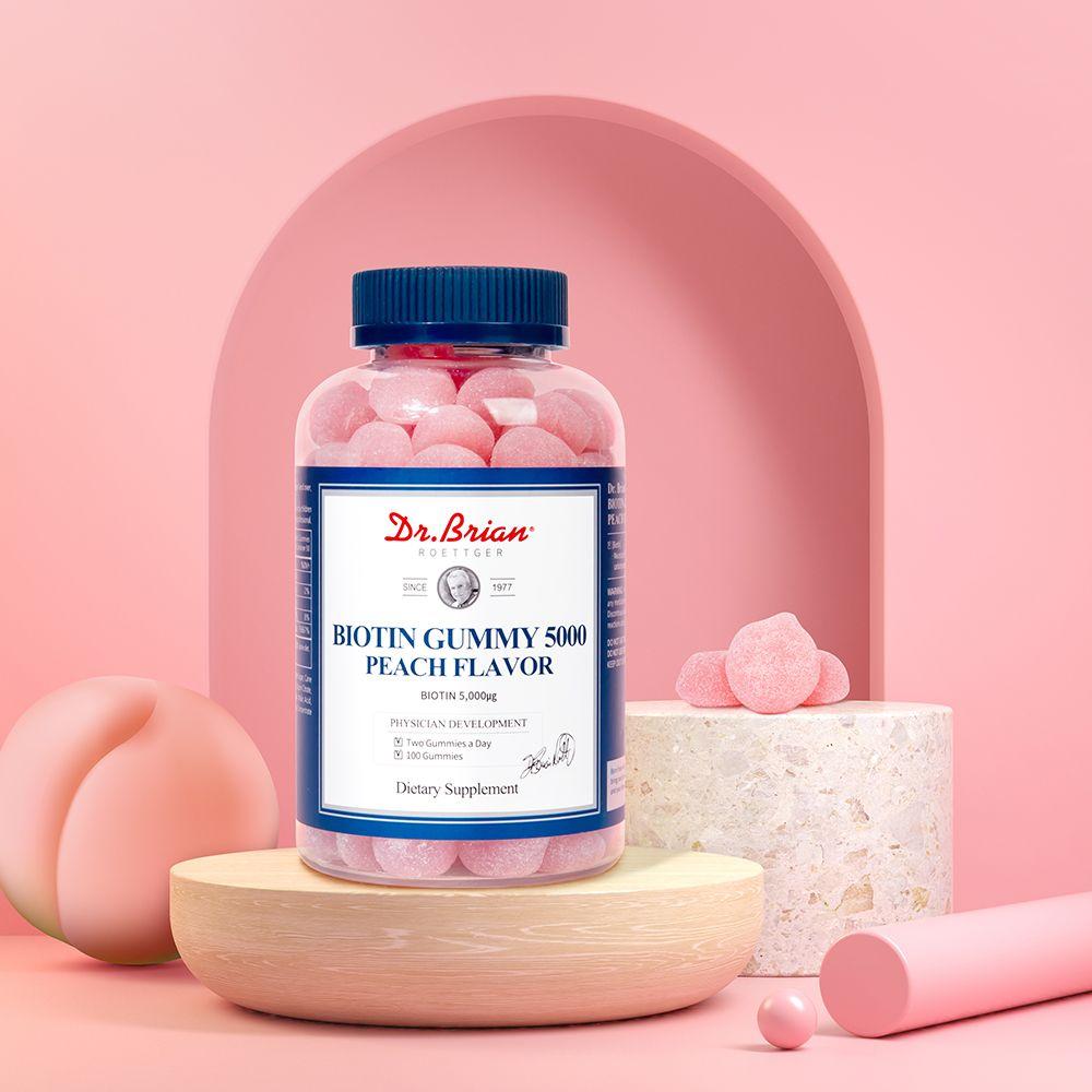 [쇼핑백 증정] 닥터브라이언 비오틴 구미 5000 복숭아맛(100구미)