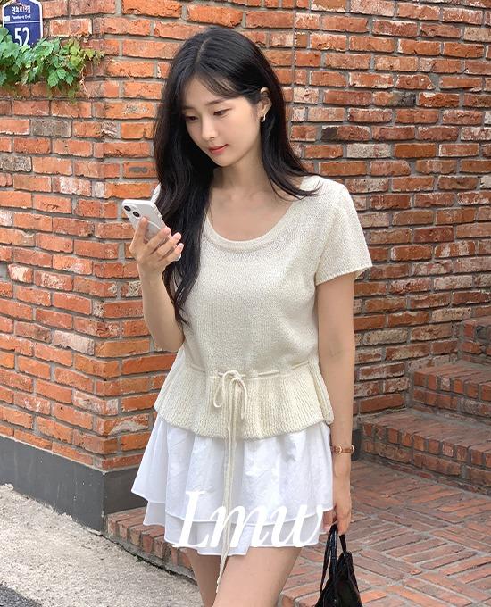 [클리어런스30%][무료배송][l.m.w] 프릴 라운드 스트링 (knit)* 베스트 상품 재진행